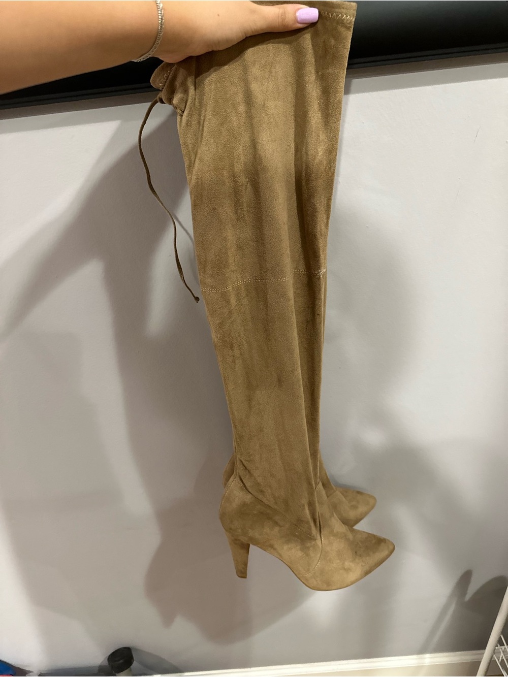 French Connection Tan Suede Over-the-Knee Boots